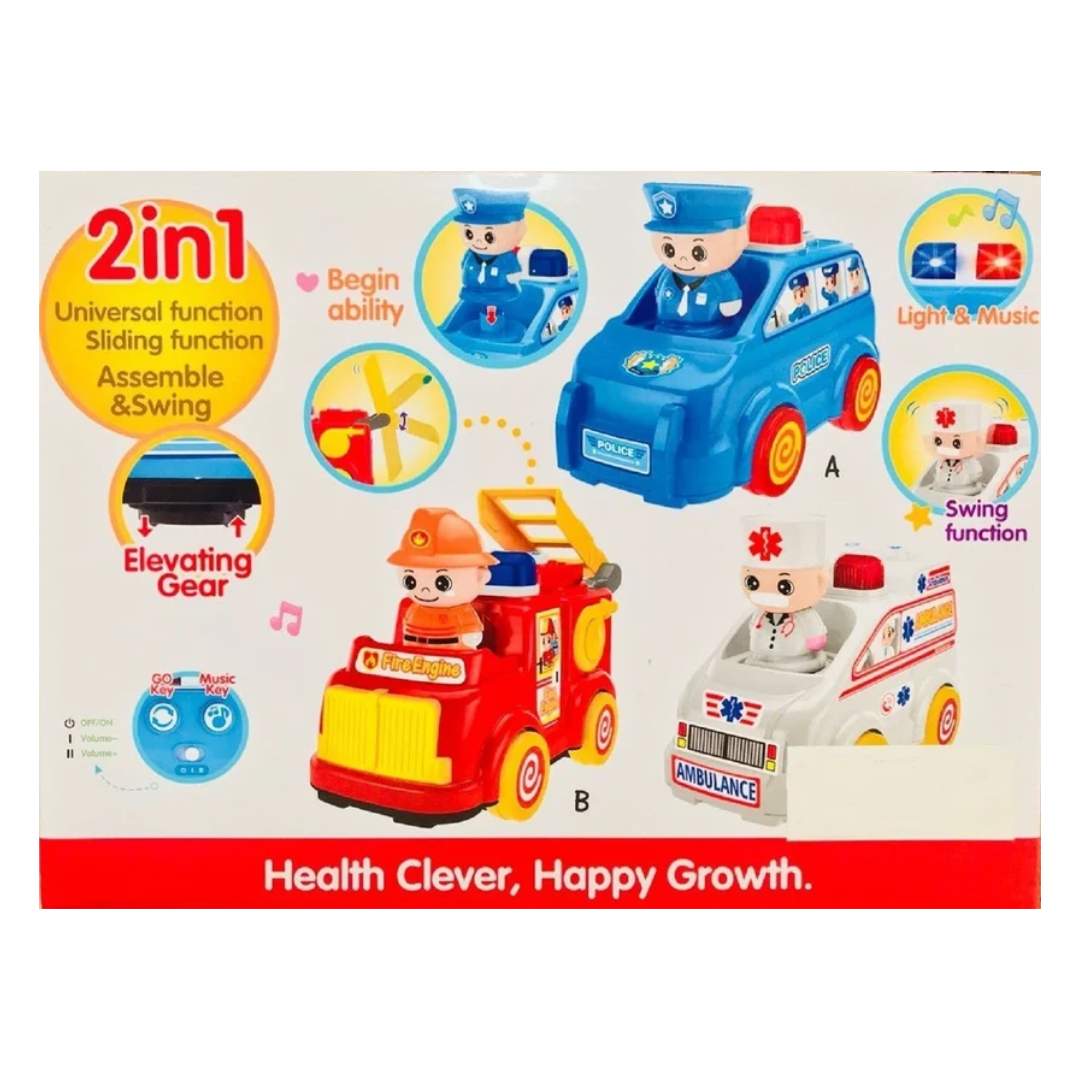 2-in-1 Ambulance Toy Car with Doctor Figure – Sliding & Swinging Rescue Vehicle for Kids