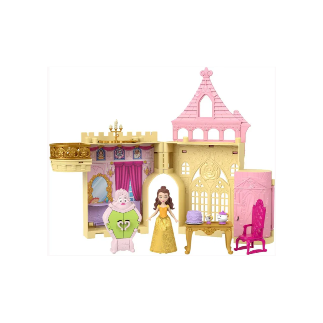 Mattel  Disney Princess Belle's Stacking Castle with Small Doll & Acessories