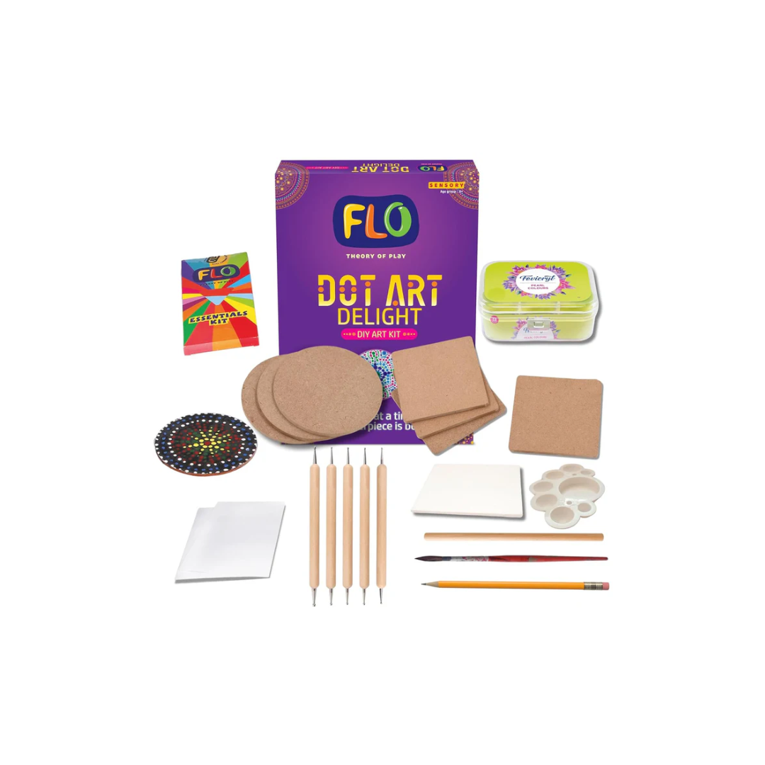 FLO Dot Art Delight Coaster Painting Kit