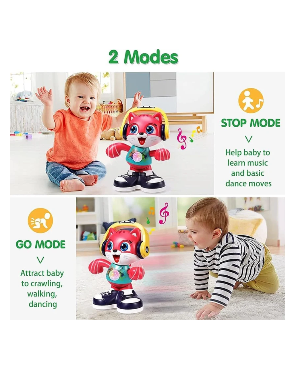 Hola Dancing Cat Interactive Toy Musical Dancing Cat with Talkback Function, Lights & Sounds