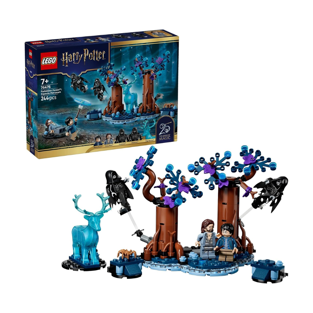 LEGO Harry Potter Forbidden Forest Expecto Patronum Building Set 76475, 244 Pieces, Stag Patronus & Dementors – 7+ Years