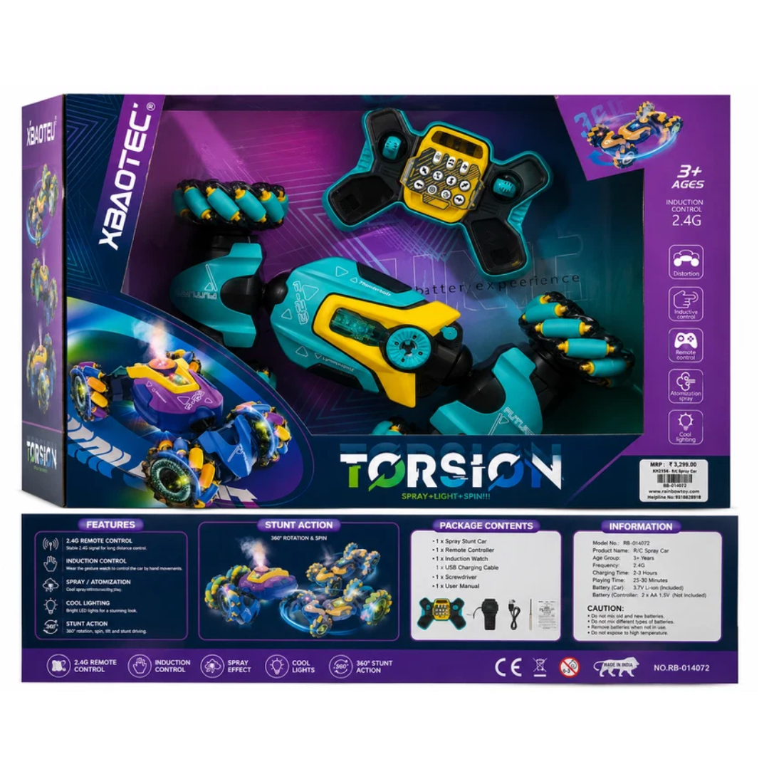 Rainbow Toys 2.4G Remote Control Spray Stunt Car with Induction Control, Cool Lights & Atomization