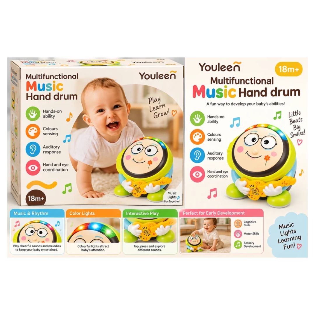 Youleen Multifunctional Musical Hand Drum Toy for Kids – 18 Months+