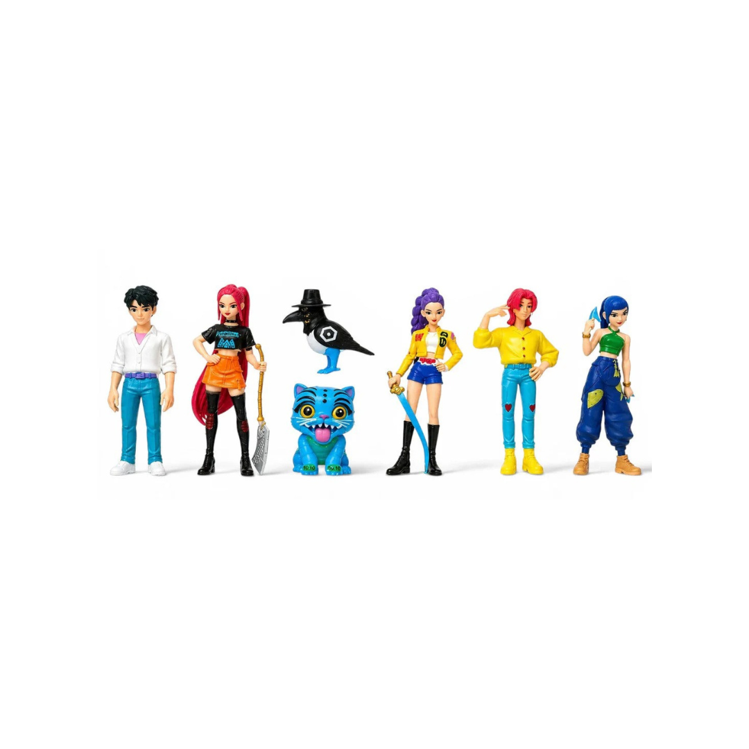 KPOP Demon Hunters Action Figure Set – (11cm) Anime Style Character Toy Collection for Kids (7 Figures + Accessories)