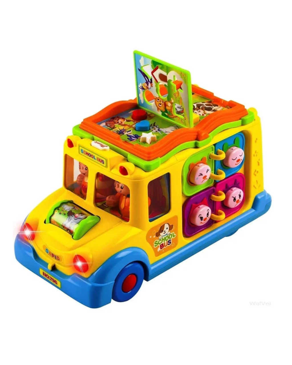 Hola Keep Me Busy School Bus Activity Toy Interactive Learning Bus with 8 Activities 12-36 Months