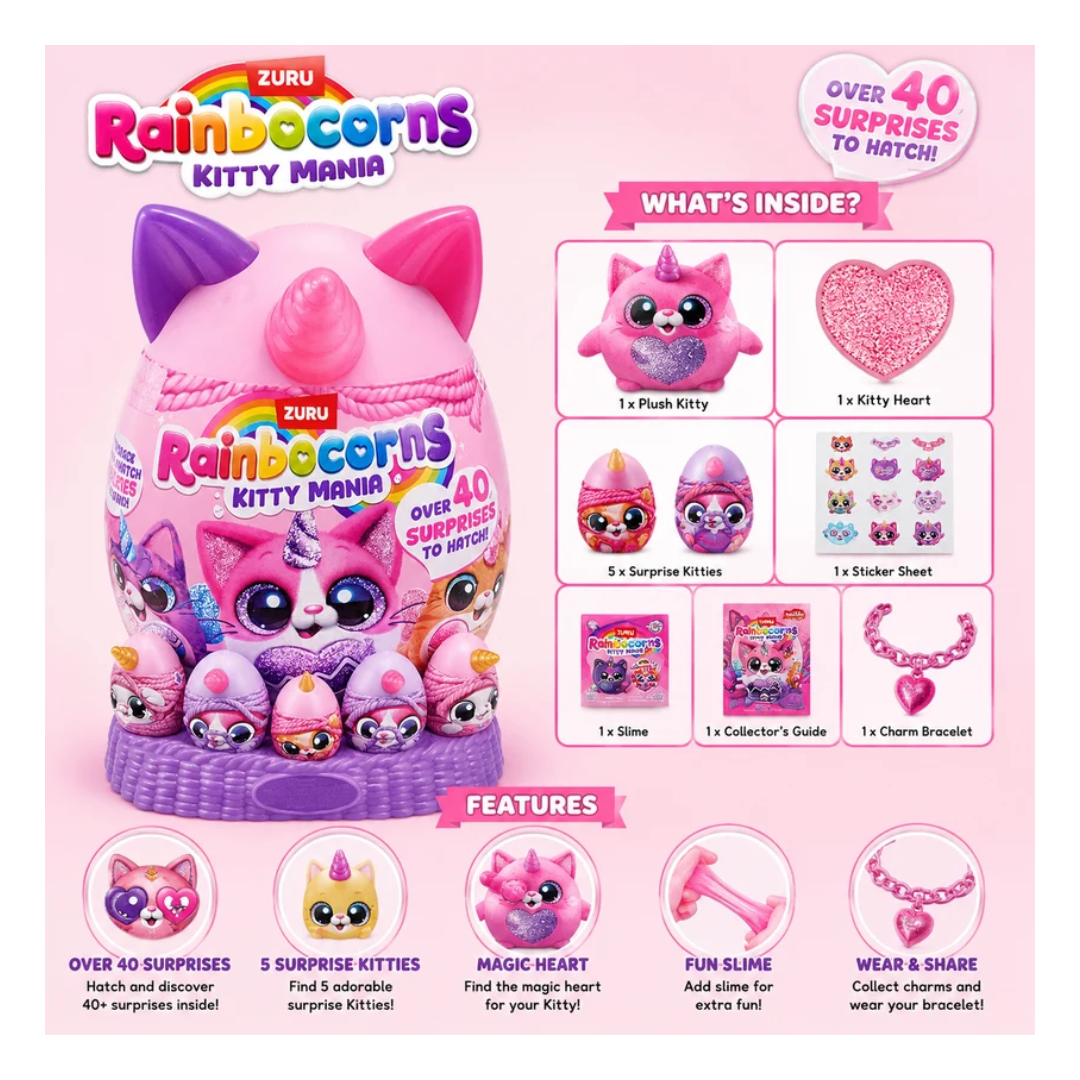 ZURU Rainbocorns Kitty Mania Surprise Egg – Over 40 Surprises to Hatch