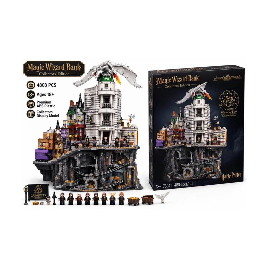 Magic Wizard Bank Building Blocks Set 4803 Pieces Premium Fantasy Collectors Display Model