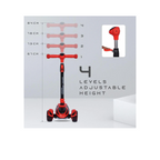 R For Rabbit Road Runner Racer Scooter - PU LED Wheels, 4 Level Height Adjustment, Red Black
