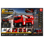 6CH Remote Control Fire Truck with Water Spray, Light & Sound