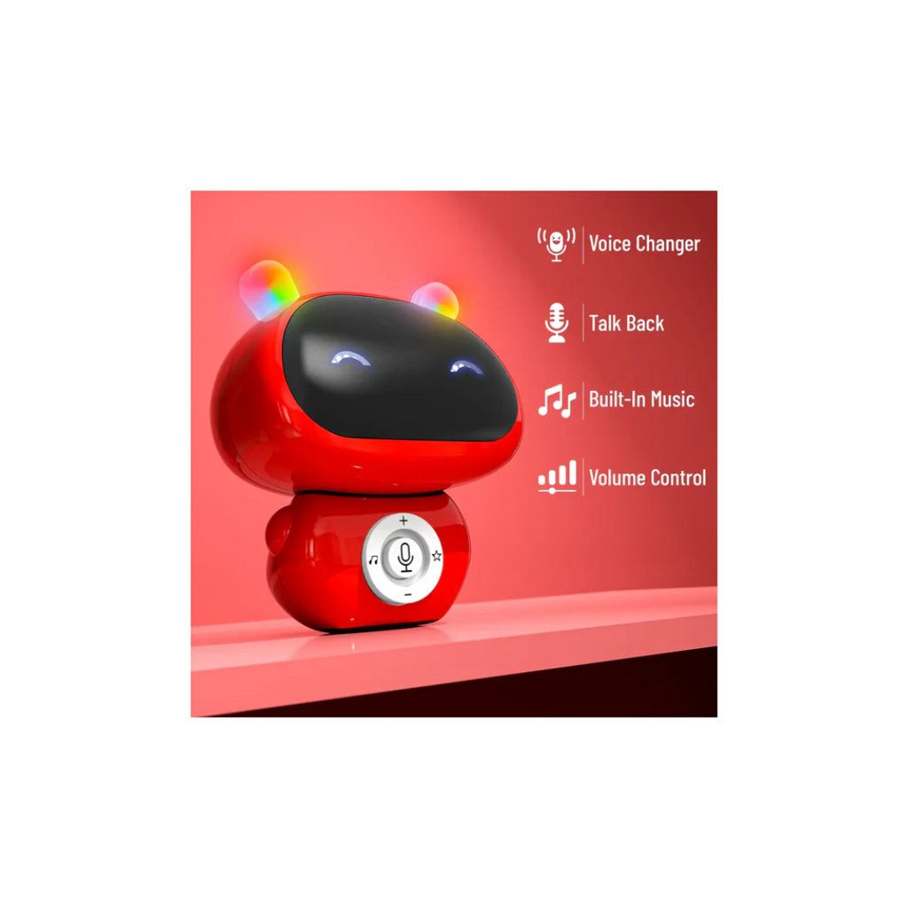 Mirana Mr. Robot Talk Back Toy for Kids - 3 Voice Changing Effects, Onboarded Music Red