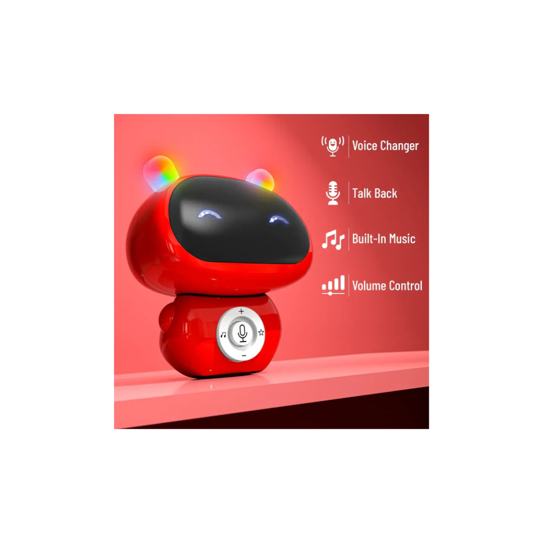 Mirana Mr. Robot Talk Back Toy for Kids - 3 Voice Changing Effects, Onboarded Music Red