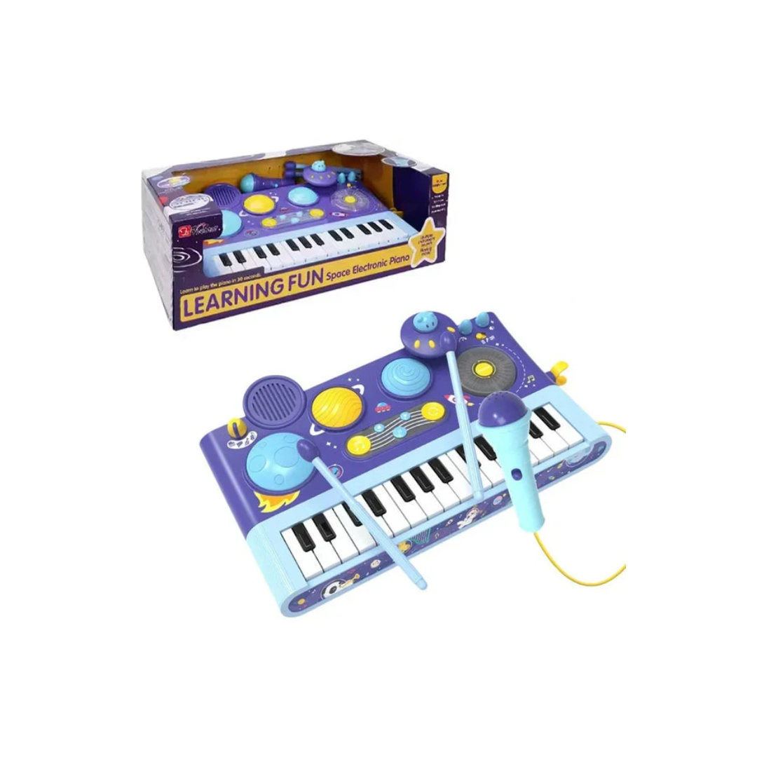 Early Learning Piano Keyboard Toy Infant Toys – Electronic Music Set with Microphone, Lights & Educational Modes