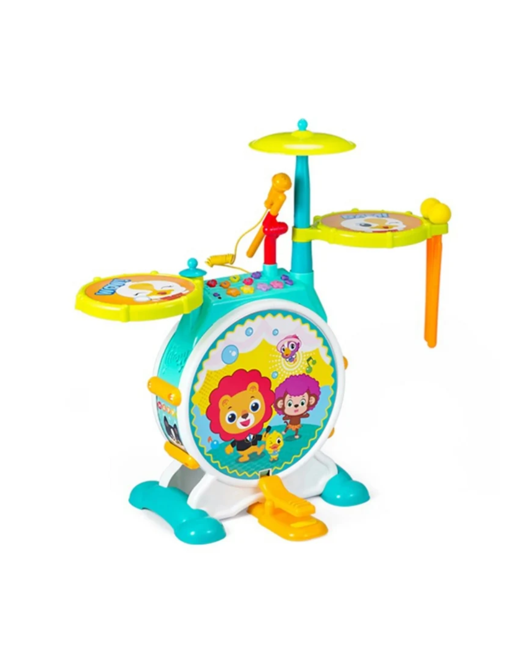 Hola Banging Bopping Drum Set with Microphone & Activity Center Musical Drum Kit for Kids