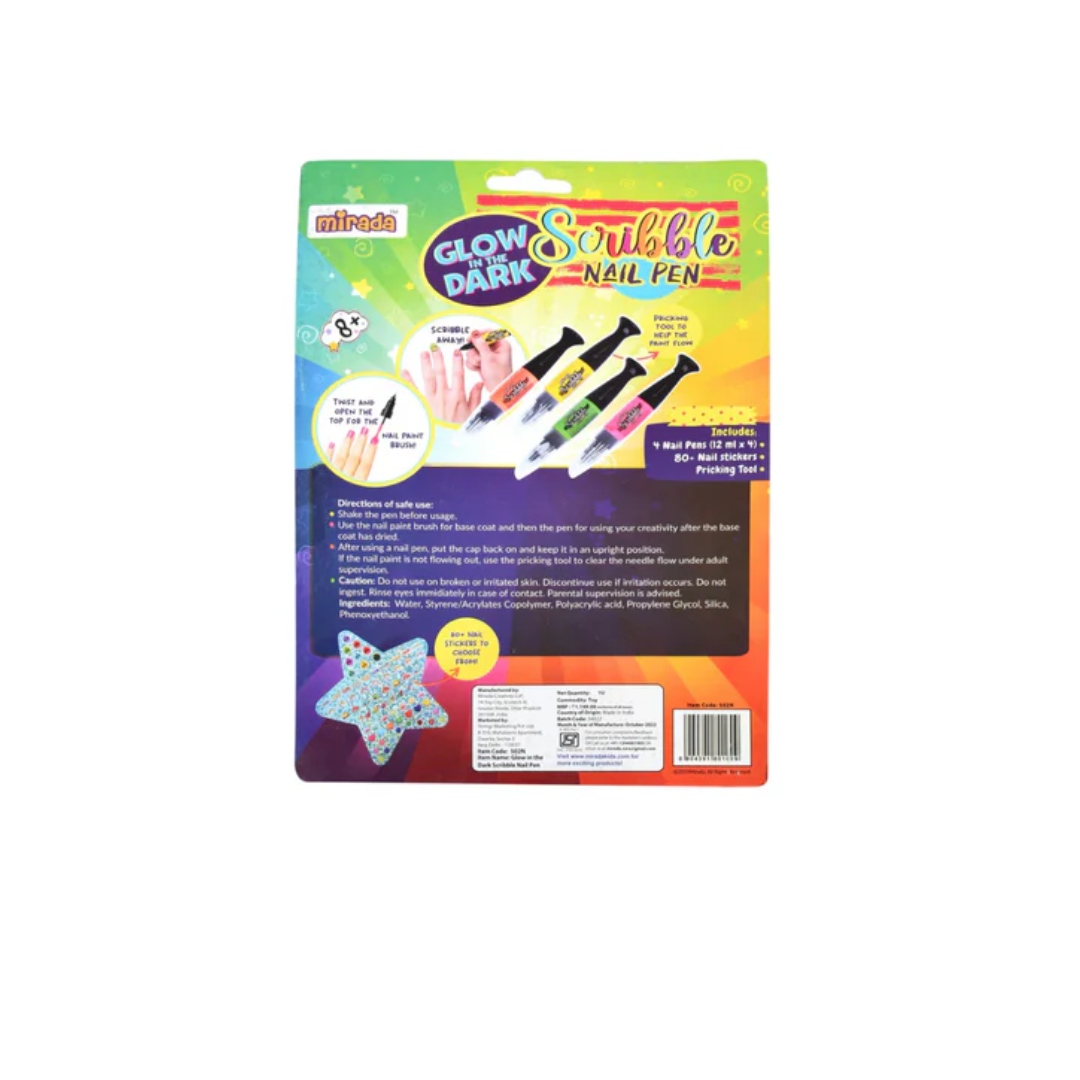 Mirada Glow in the Dark Scribble Nail Pen Nail Art Kit
