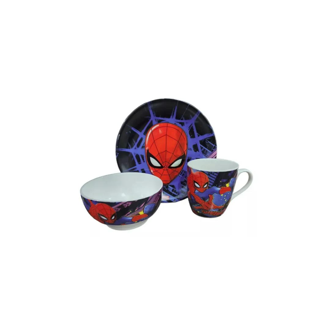 Ceramic Gift Set Mug, Plate Bowl Spiderman
