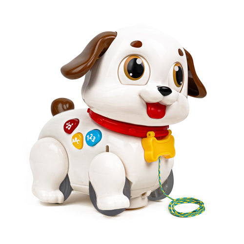 Hola Crawl & Pull Along Learning Puppy – Musical Interactive Walking Dog Toy with Lights & Sounds