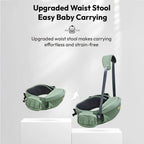 StarAndDaisy 3-in-1 Baby Carrier with Hip Seat, Ergonomic M-Shaped Support, Multiple Carrying Modes & Storage Pockets – Green