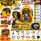 3-in-1 Kids Tool Play Set Backpack | Portable Pretend Repair & Workshop Kit for Kids 3+