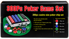 300 Pcs Poker Game Set with Aluminium Carry Case | 30mm Casino Size Poker Chips, Playing Cards & Dice