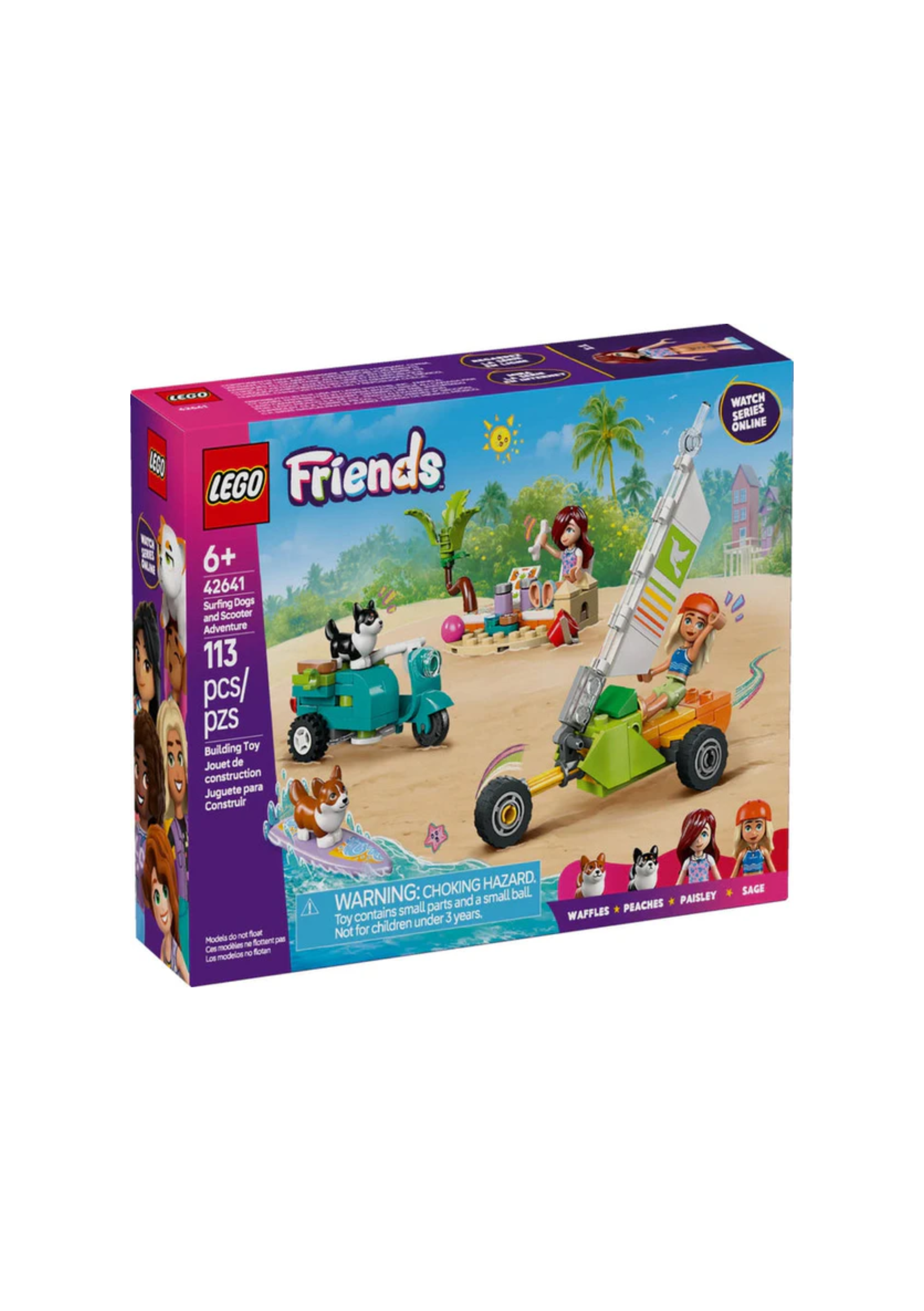 Lego 42641 Friends Surfing Dogs And Scooter Adventure (113 Pieces)