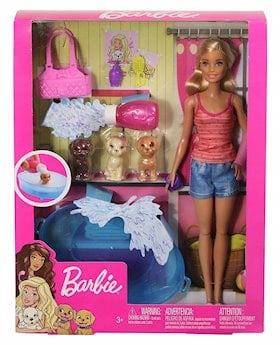 Mattel Barbie Puppy Bath Playset With Doll 3 Puppies & Accessories