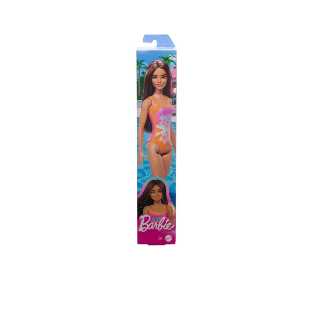 Mattel Barbie Beach Doll in Orange  HPV21