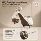 StarAndDaisy Minimovo Baby Balance Bike & Swing Car with Lights, Music & Storage – Brown