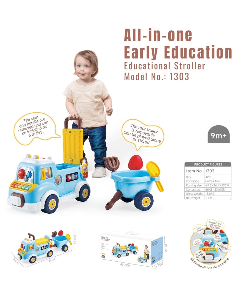 Youleen All-In-One Early Educational Stroller Car bus Musical
