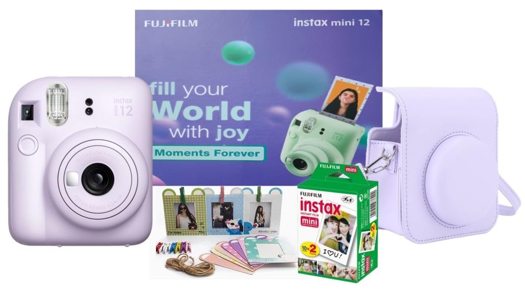 Fujifilm Instax Mini 12 Moment Forever With 20 Shots, Bunting Set, Mini 12 Cover Blue