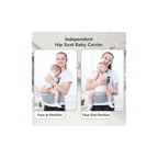 R For Rabbit Upsy Daisy Ergo 8-in-1 Hip Seat Baby Carrier Light Grey