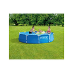 Intex 10 Foot x 30 Inch Round Metal Frame Backyard Above Ground Swimming Pool (28200)