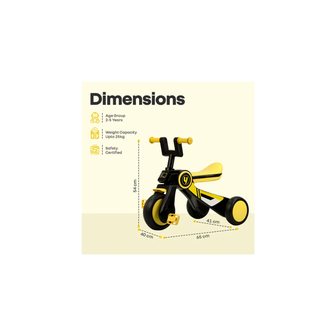 R for Rabbit Tiny Toes Y Ace Kids Tricycle (Yellow Black)