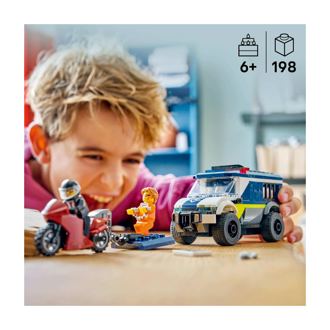 LEGO City Police Prisoner Transport Van 60479 – 198 Pieces | Police Vehicle Building Set for Kids Ages 6+