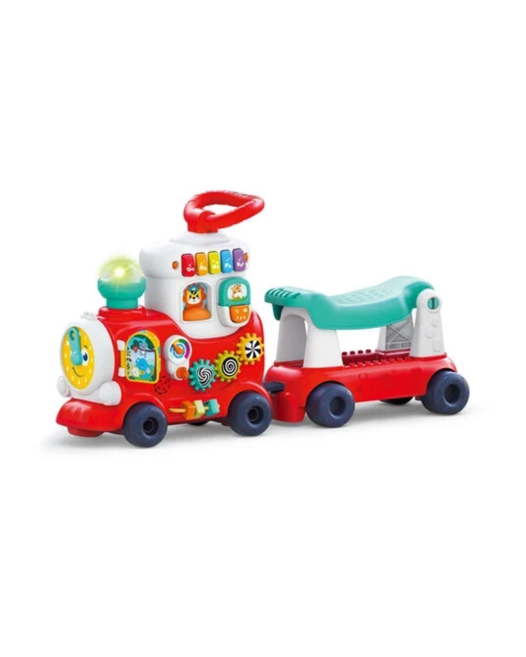 Hola 4 in 1 Push Walker & Ride-On Learning Train for Toddlers Musical Activity Walker 12-36 Months