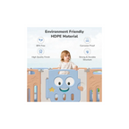 R For Rabbit Joyland Playard For Kids 14-Panel Playard Sturdy and Stable Structure Blue Orange