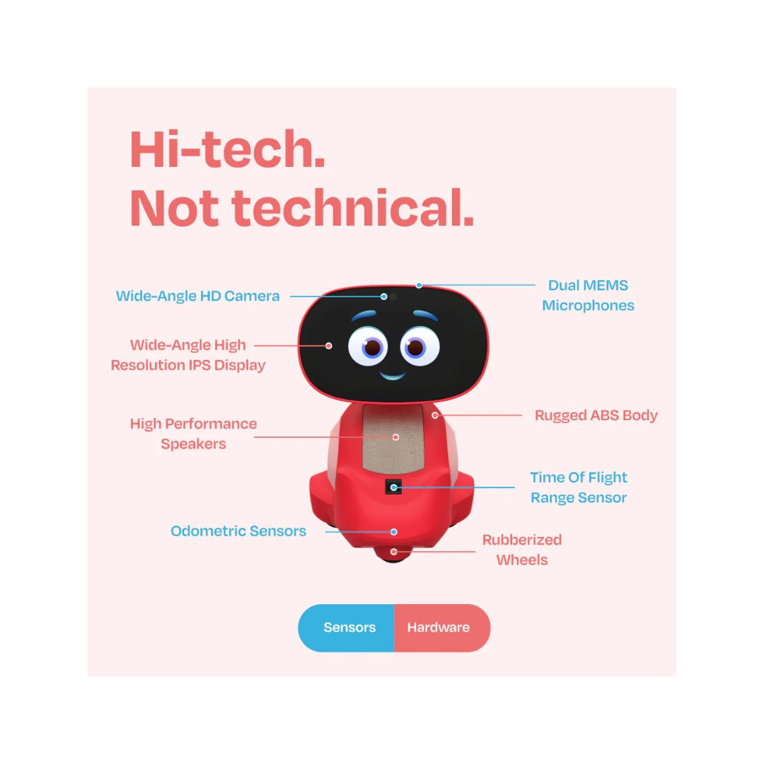 Miko 3: AI-Powered Smart Robot for Kids STEM Learning & Educational Robot Red