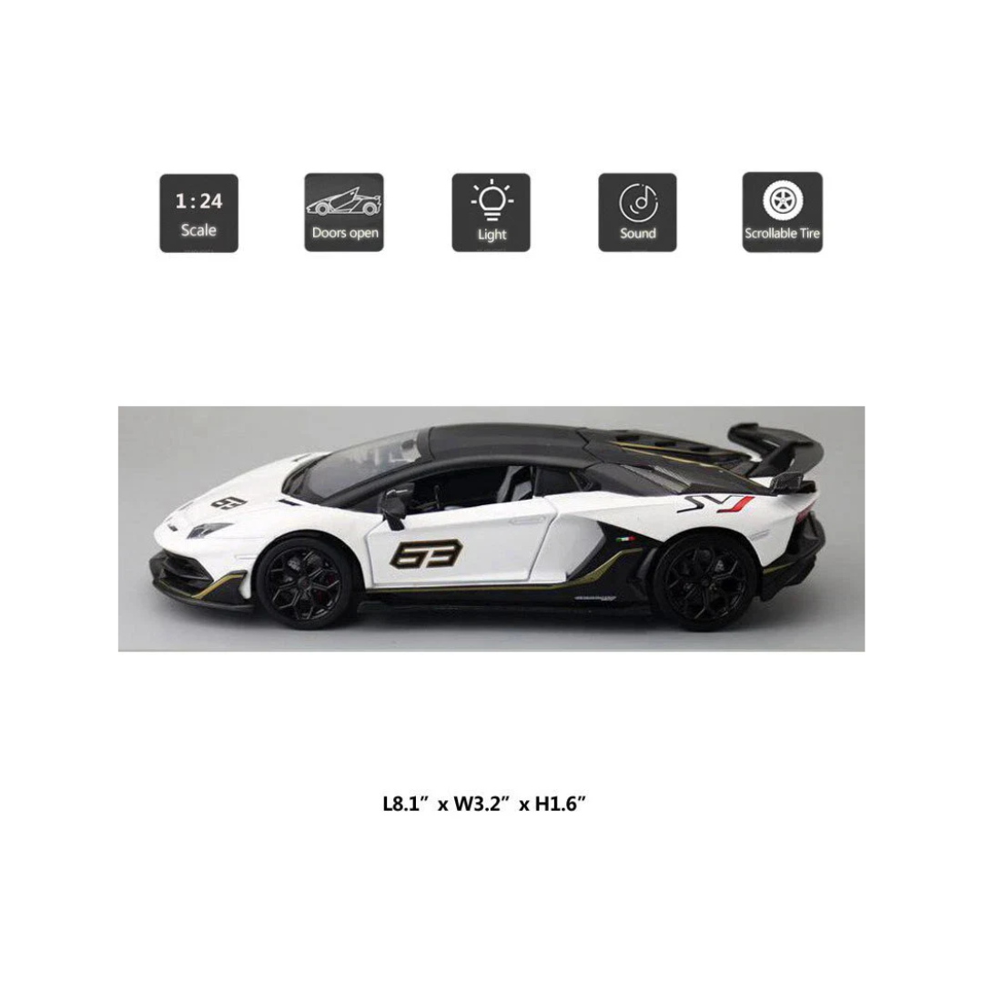 CCA 1:24 Lamborghini Aventador SVJ 63 Model Car Diecast Toy Car
