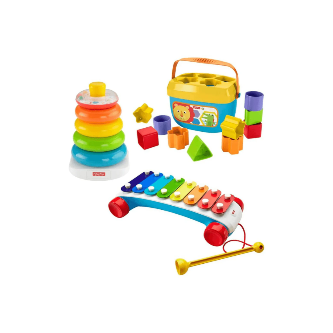 Fisher-Price Infant Trio Shape Sorter, Stacking Tower, and Xylophone