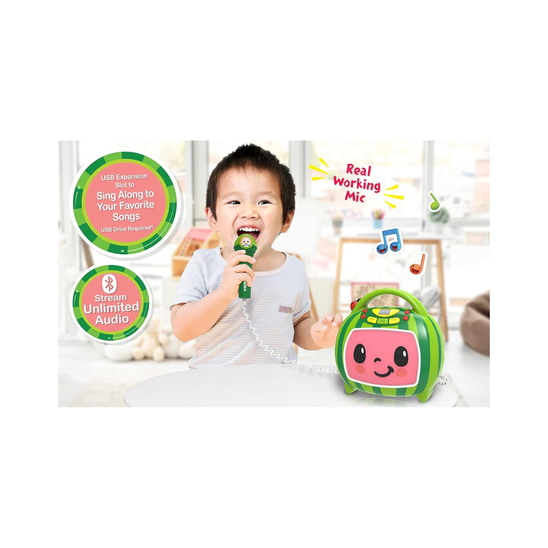 Rainbow Toys Cocomelon Karaoke Machine, Portable Bluetooth Speaker with Microphone for Kids, Built-in Cocomelon Songs