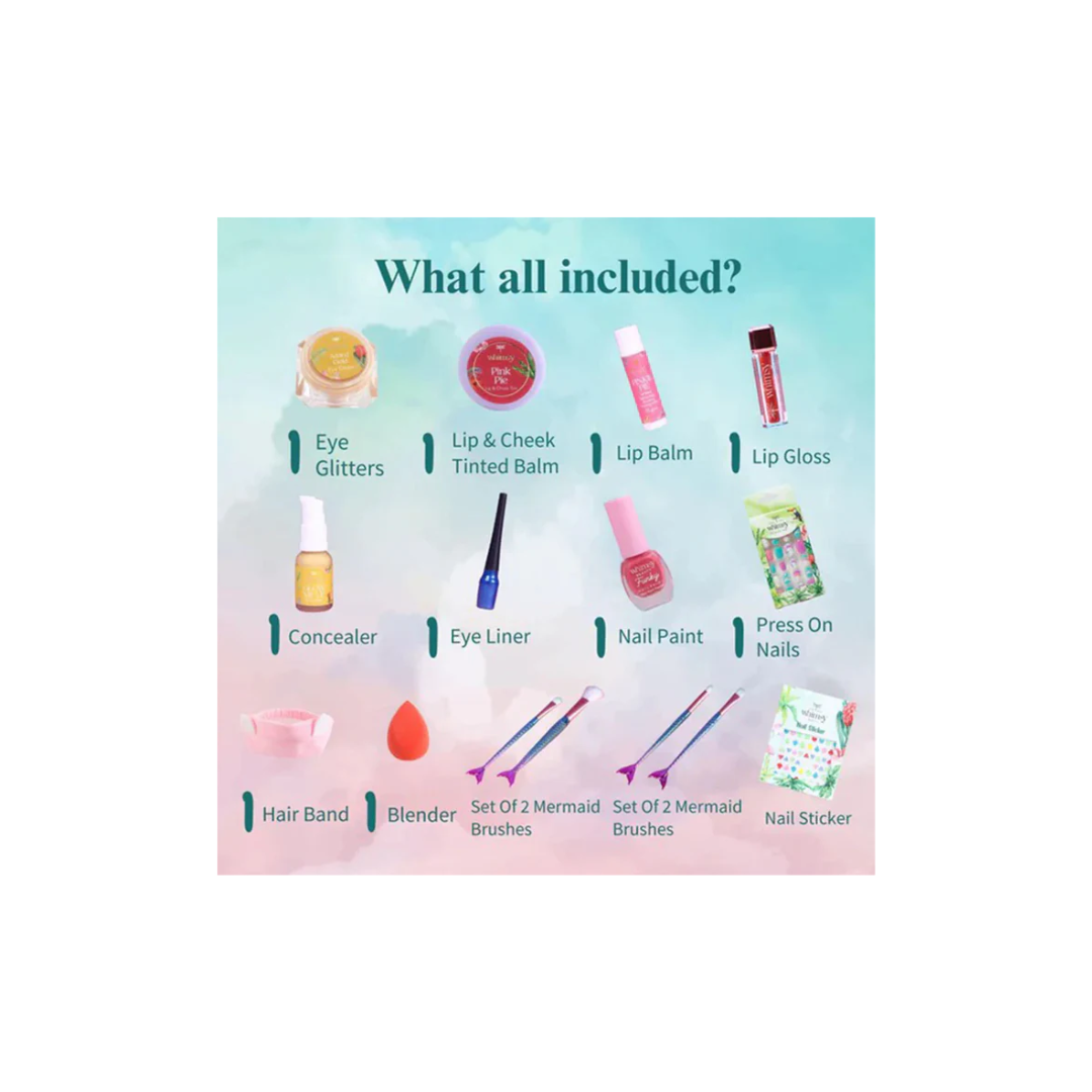 Whimsy Beauty Girls 13Pcs Unicorn Travel Beauty Vanity Kit