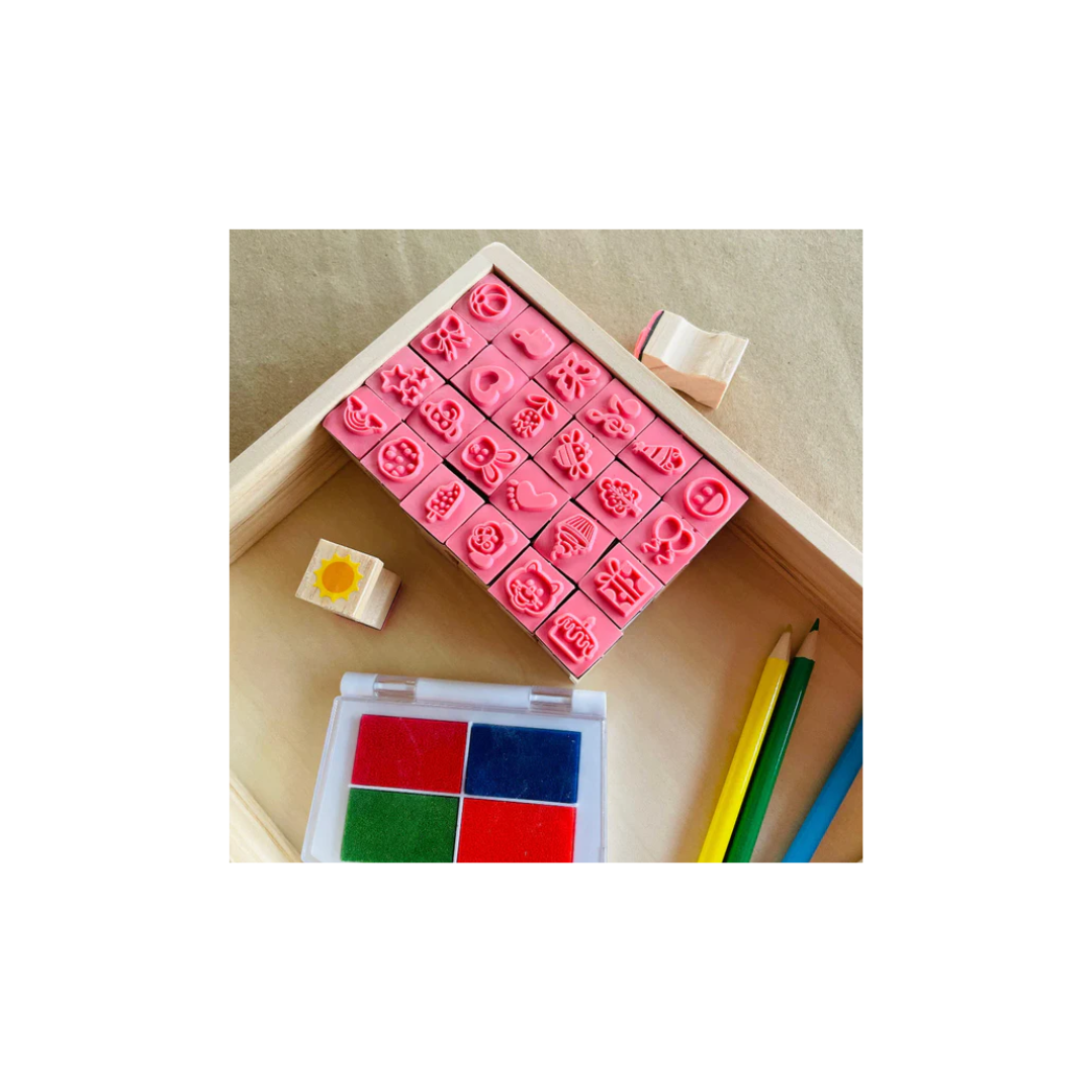 Open Ended Wooden Stamp Kit My World