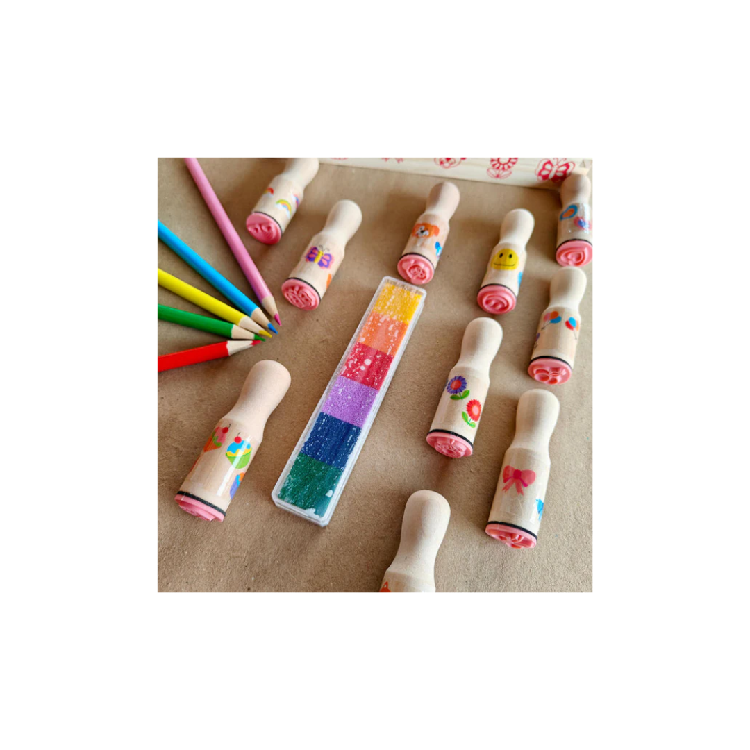 Open Ended My Wooden Chunky Joyful Stampers