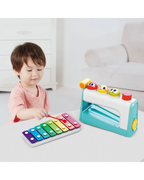 Hola Multifunctional Music Center 4-in-1 Montessori Musical Toy with Xylophone, Hammer Game & Ball Drop