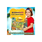 Kreeda Krishnaleela  2-in-1 Board Game for Kids & Adults Reusable Stickering Activity  Lord Krishna Story