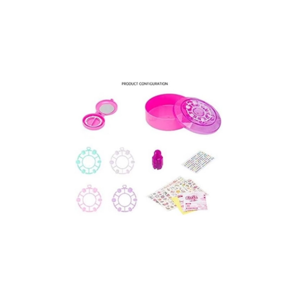 Girls Creator Nail Art & Color Tatto Set, Emoji Pedicure and Manicure Kit