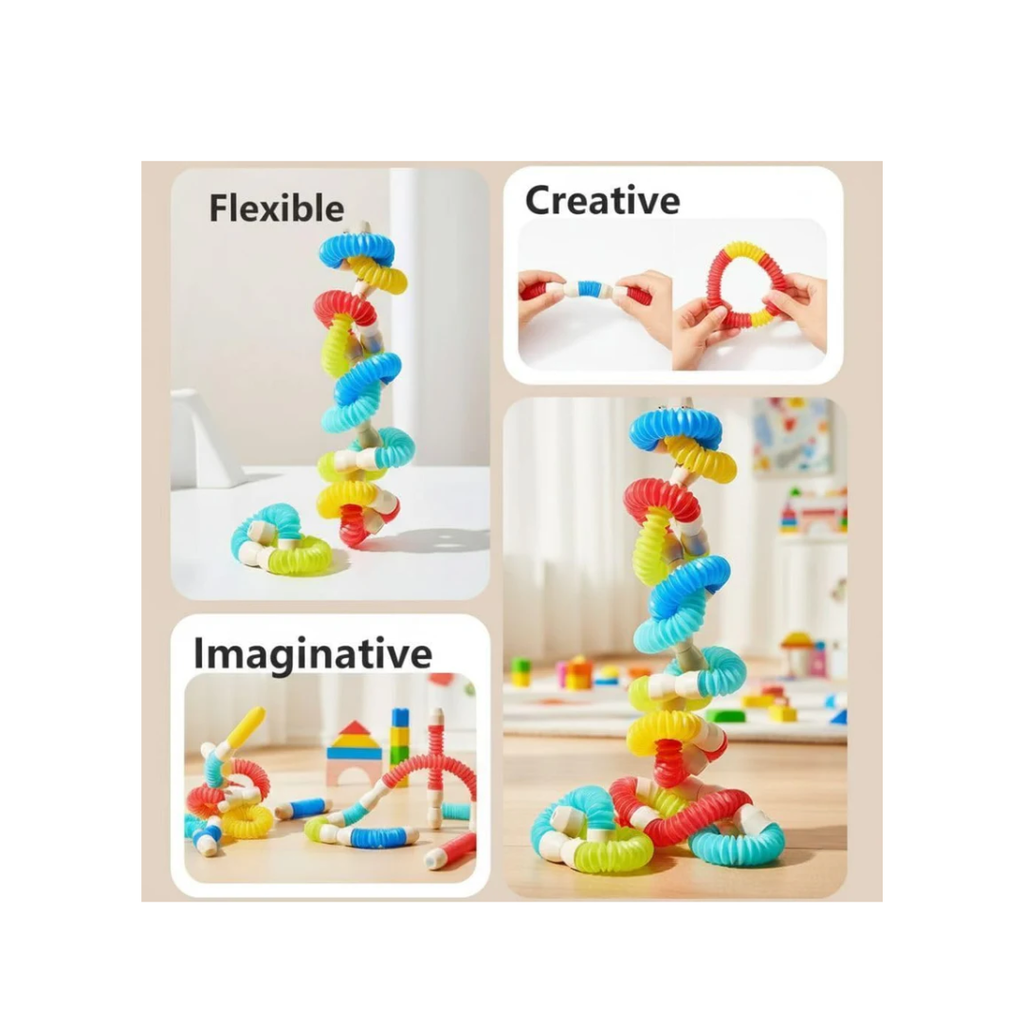 Rainbow Toys 2-Piece Flexible Magnetic Building Blocks Set 42pcs