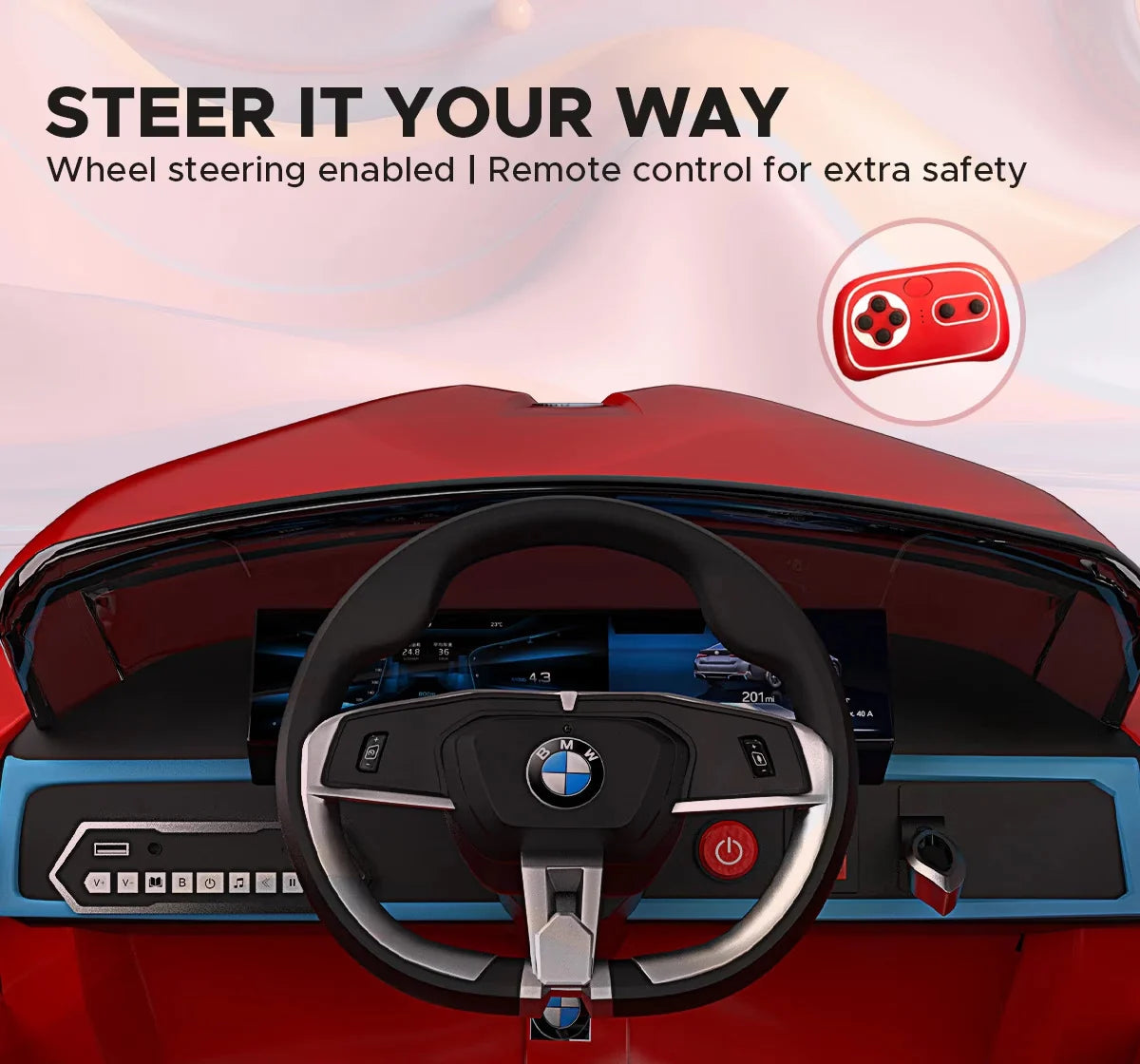 EMotorad Formula Fun Battery Oprated BMW i4 Ride-On Car, Red