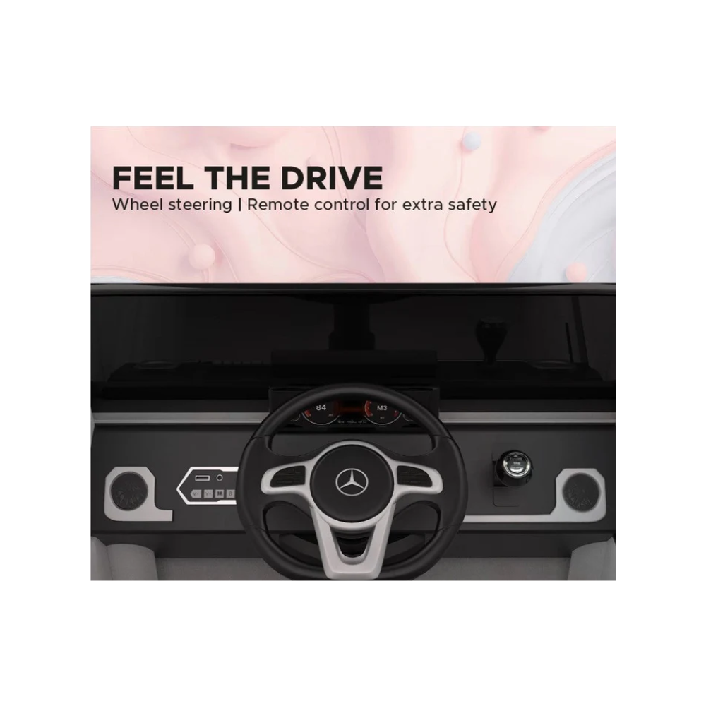 EMotorad Formula Fun Mercedes Benz G-Wagon Ride-On Car for Kids (White)