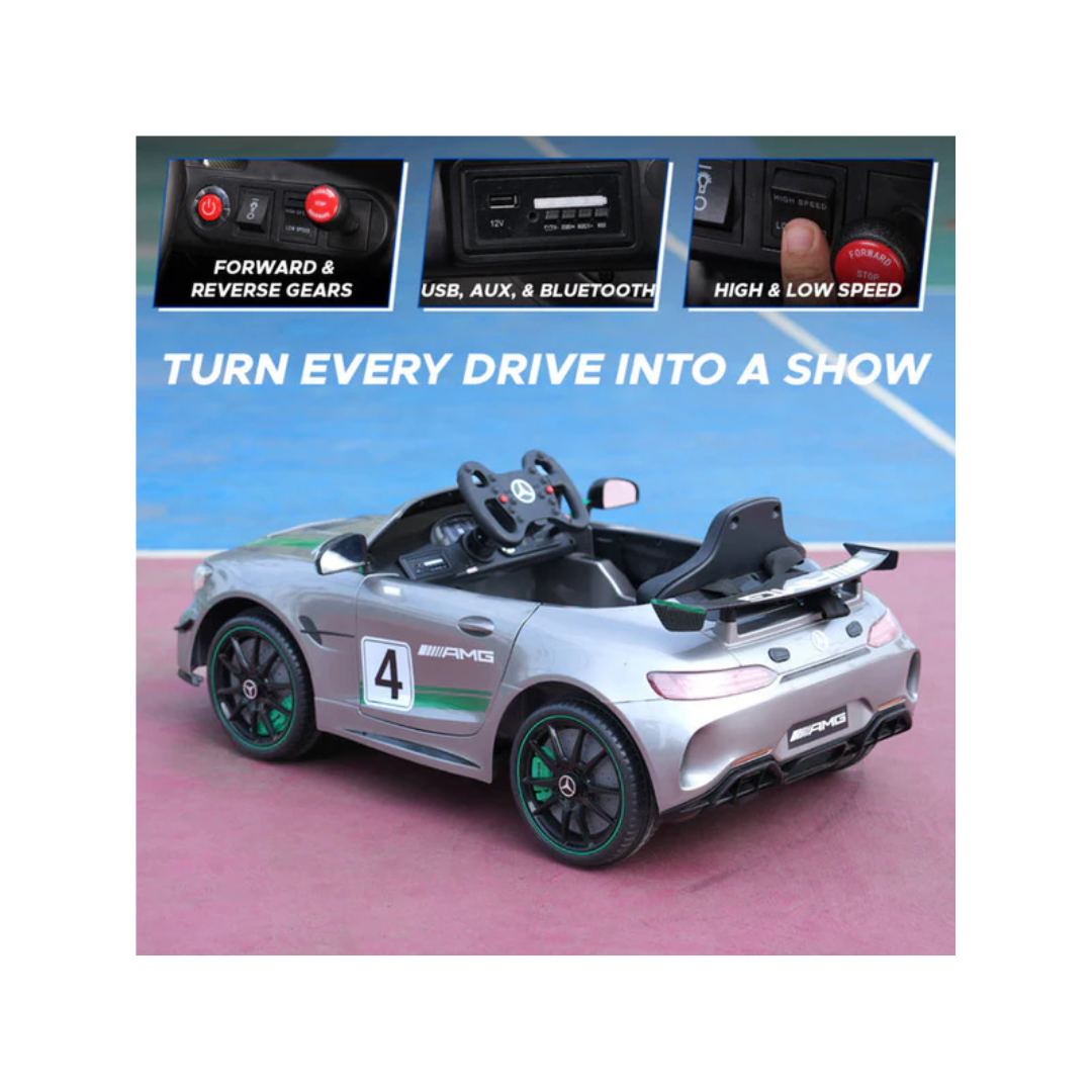 Emotorad Formula Fun Mercedes-Amg Gt4 Toy Ride-On Car (Silver)