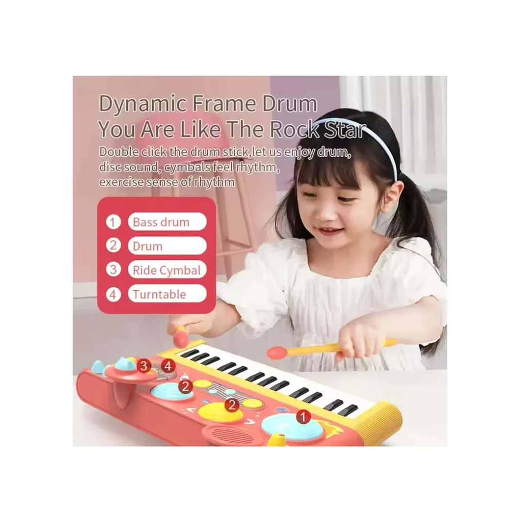 Early Learning Piano Keyboard Toy Infant Toys – Electronic Music Set with Microphone, Lights & Educational Modes